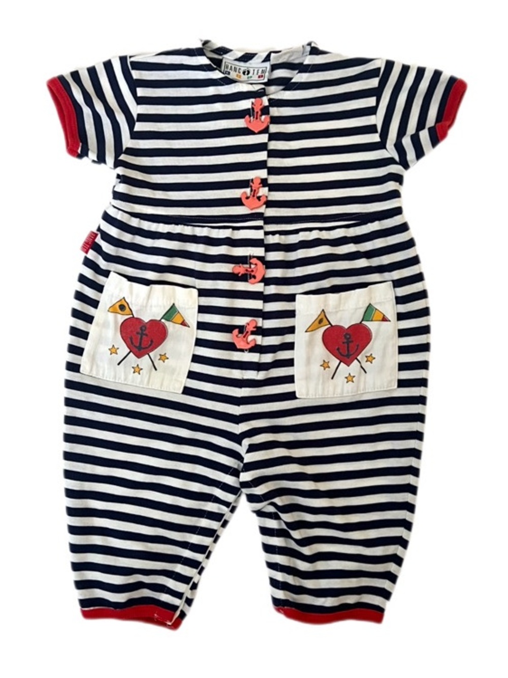 VTG 2T Nautical Romper Onesie Hang Ten Kids anchor beach ocean themed